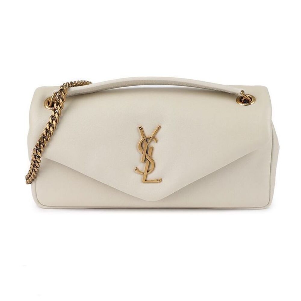 Puffer Monogram Logo Cream Small Shoulder Bag